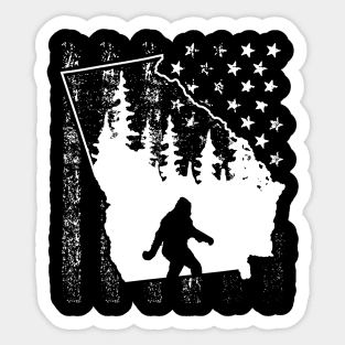 Georgia Bigfoot American Flag Sticker